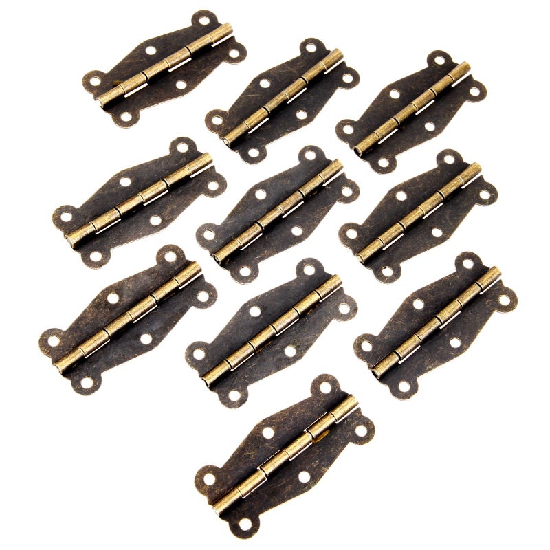 dophee 10Pcs Vintage Style Butterfly Decorative Hinges for Wooden Jewelry Box Case Cabinet Drawer - 2.01"x0.94" - Image 1